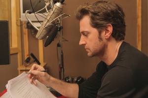 Richard Armitage at work on the Hamlet audiobook, 2014.